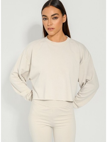 μακρυμάνικο κροπ φούτερ (sand) σε προσφορά