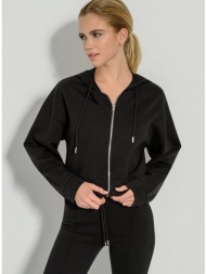 φούτερ ζακέτα με κουκούλα (black)