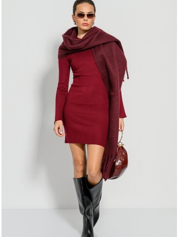 μίνι πλεκτό ριπ φόρεμα (berry) σε προσφορά