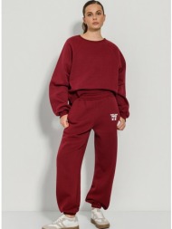 jogger φούτερ φόρμα με τύπωμα (wine)