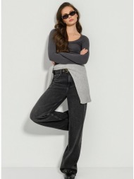 basic μπλούζα με μακριά μανίκια (anthracite)