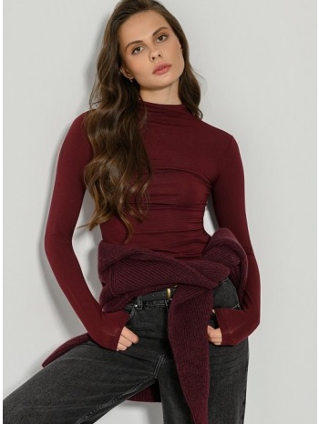 basic μπλούζα με ψηλό γιακά (bordeaux) σε προσφορά