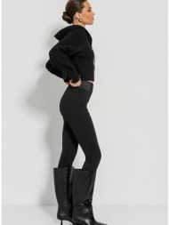 κολάν με ραφές και λεπτομέρεια με λάστιχο στη μέση (black)