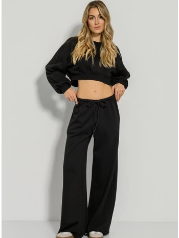 φούτερ παντελόνι φόρμα wide leg (black) σε προσφορά