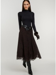 midi εβαζέ φούστα με zebra print (multi)