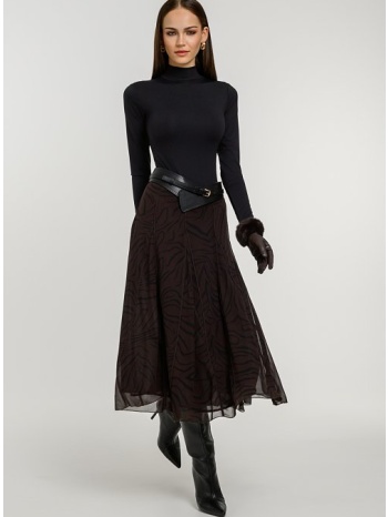 midi εβαζέ φούστα με zebra print (multi)