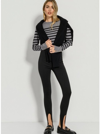 basic ριγέ πλεκτό με λεπτομέρεια κουμπιών (gray.blk) σε προσφορά