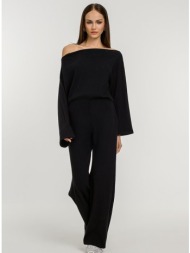 wide leg ριπ παντελόνι (black)