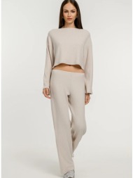 wide leg ριπ παντελόνι (sand)