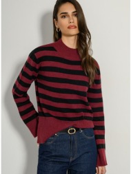 πλεκτό πουλόβερ με ρίγες (berry.black)