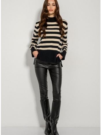 πλεκτό πουλόβερ με ρίγες (blk/sand) σε προσφορά