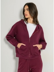 φούτερ ζακέτα με κουκούλα (berry)