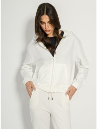 φούτερ ζακέτα με κουκούλα (cream)