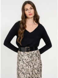basic πλεκτό με v ντεκολτέ (black)