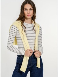 basic ριγέ τοπ με στρογγυλή λαιμόκοψη (offwht/blk)