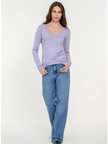 basic πλεκτό με v ντεκολτέ (lilac)