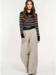 wide leg παντελόνι με πιέτες (l.beige)