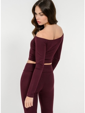 off shoulder ριπ κροπ τοπ (berry)