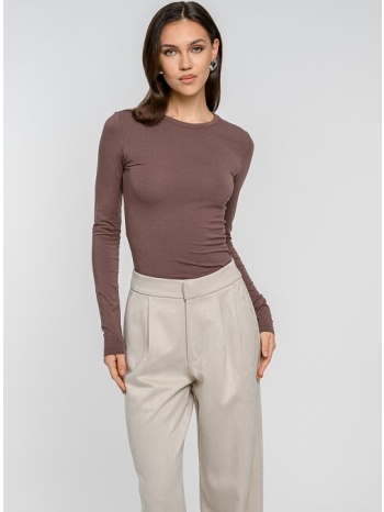 basic τοπ με στρογγυλή λαιμόκοψη (l.brown)