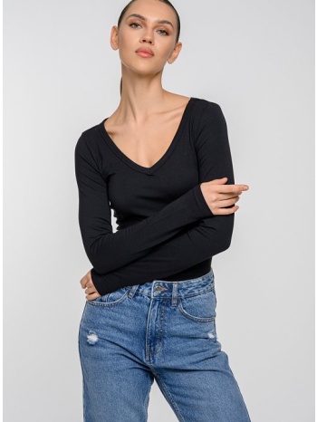 basic τοπ με v λαιμόκοψη (black)