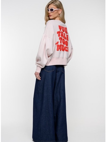 φούτερ με ανάγλυφο τύπωμα στην πλάτη (baby.pink)