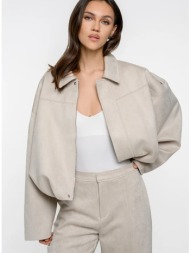 σουέτ bomber τζάκετ (sand)