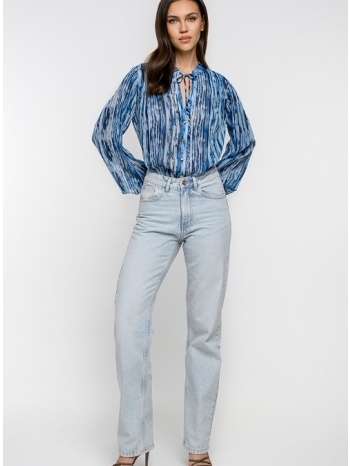 πουκάμισο με print και δέσιμο στο λαιμό (multi)