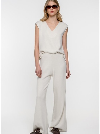 wide leg παντελόνι με λάστιχο και απαλή υφή (sugar)