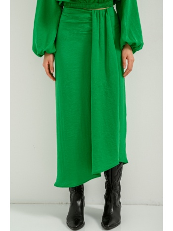 midi φούστα με ασύμμετρο τελείωμα (green) σε προσφορά