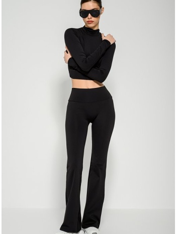 flared λύκρα παντελόνι (black)