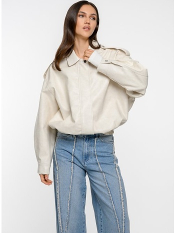 bomber τζάκετ σε όψη δερματίνης (sugar) σε προσφορά