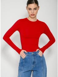 λύκρα τοπ με μακριά μανίκια (red)