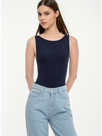 αμάνικο basic κροπ τοπ (marine)