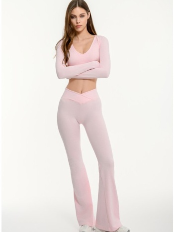 ψηλόμεσο αθλητικό κολάν καμπάνα (pink)