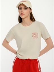 t-shirt με τύπωμα (cream)