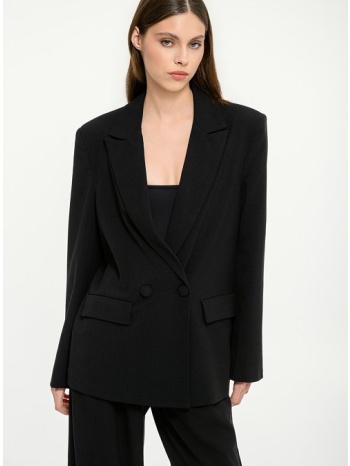 σταυρωτό oversized μπλέιζερ (black)