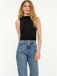 αμάνικο τοπ με σούρες (black)
