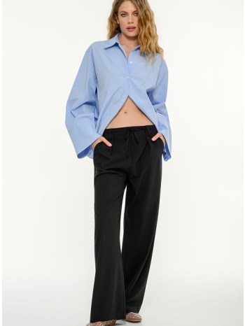 baggy παντελόνι με ρυθμιζόμενη μέση (black)