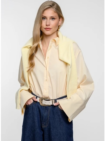 oversized πουκάμισο ποπλίνα (l.yellow)