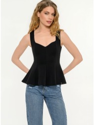 πλεκτό τοπ με peplum (black)