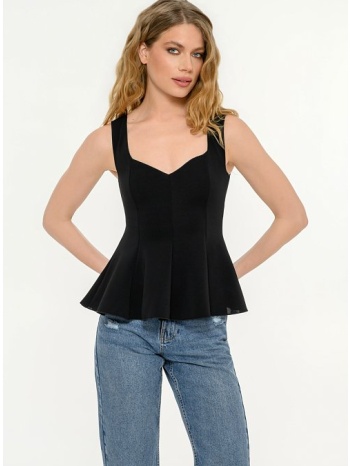 πλεκτό τοπ με peplum (black)