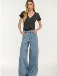 basic t-shirt με v λαιμόκοψη (anthracite)