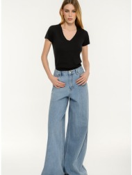 basic t-shirt με v λαιμόκοψη (black)