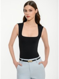 λύκρα τοπ με τετράγωνη λαιμόκοψη (black)