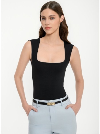 λύκρα τοπ με τετράγωνη λαιμόκοψη (black)