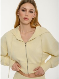 κροπ φούτερ ζακέτα (l.yellow)