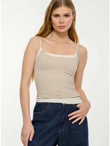 λύκρα τοπ με λεπτές τιράντες (l.beige)