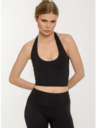 λύκρα halter κροπ τοπ (black)