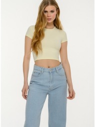 κοντομάνικο λύκρα κροπ τοπ (l.yellow)