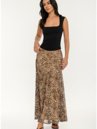 midi τούλινη λεοπάρ φούστα σε α γραμμή (multi)